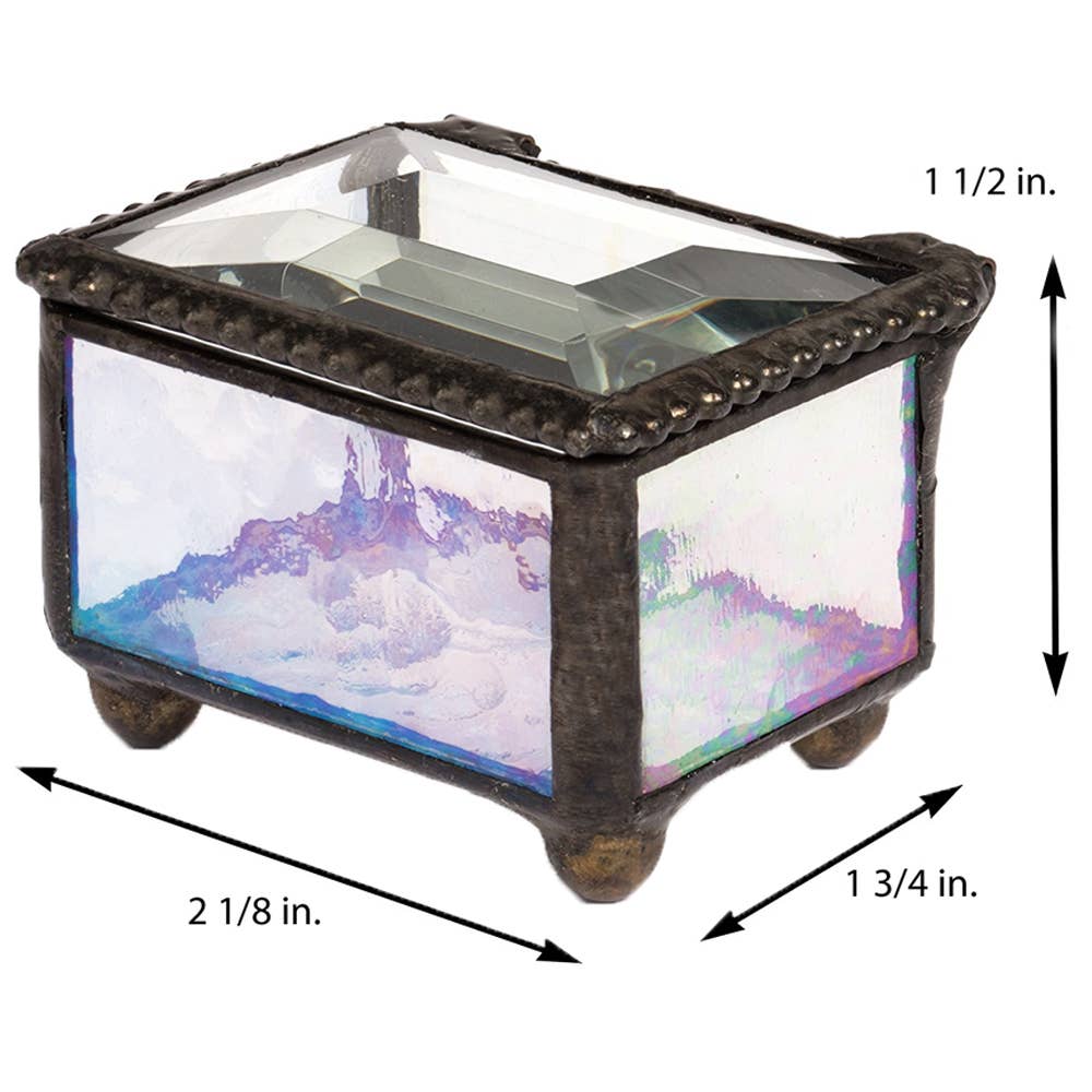 J Devlin Glass Art & Bert Anderson Collection - Small Stained Glass Ring Box J Devlin Box 325 Series: Purple
