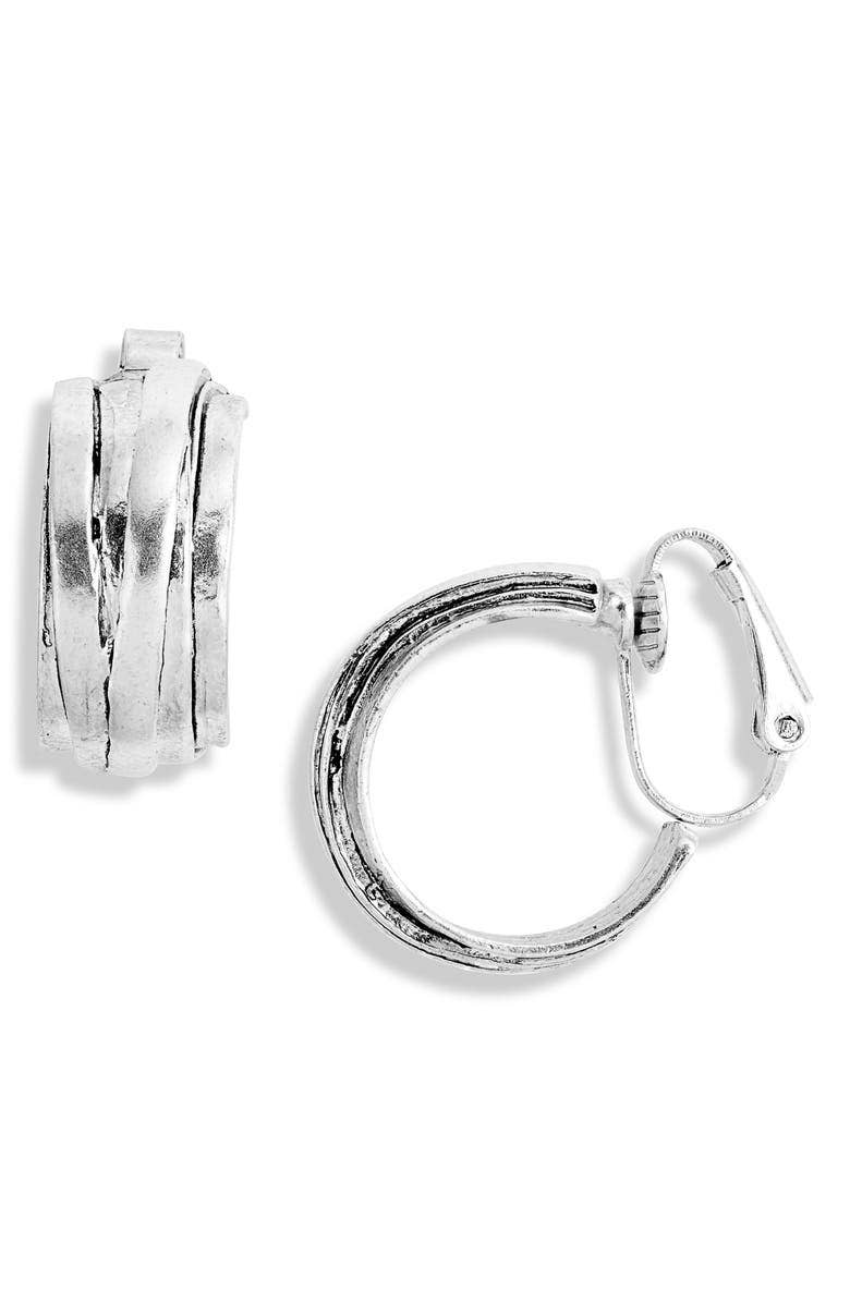 KARINE SULTAN - Overlap hoop clip on earring: Gold