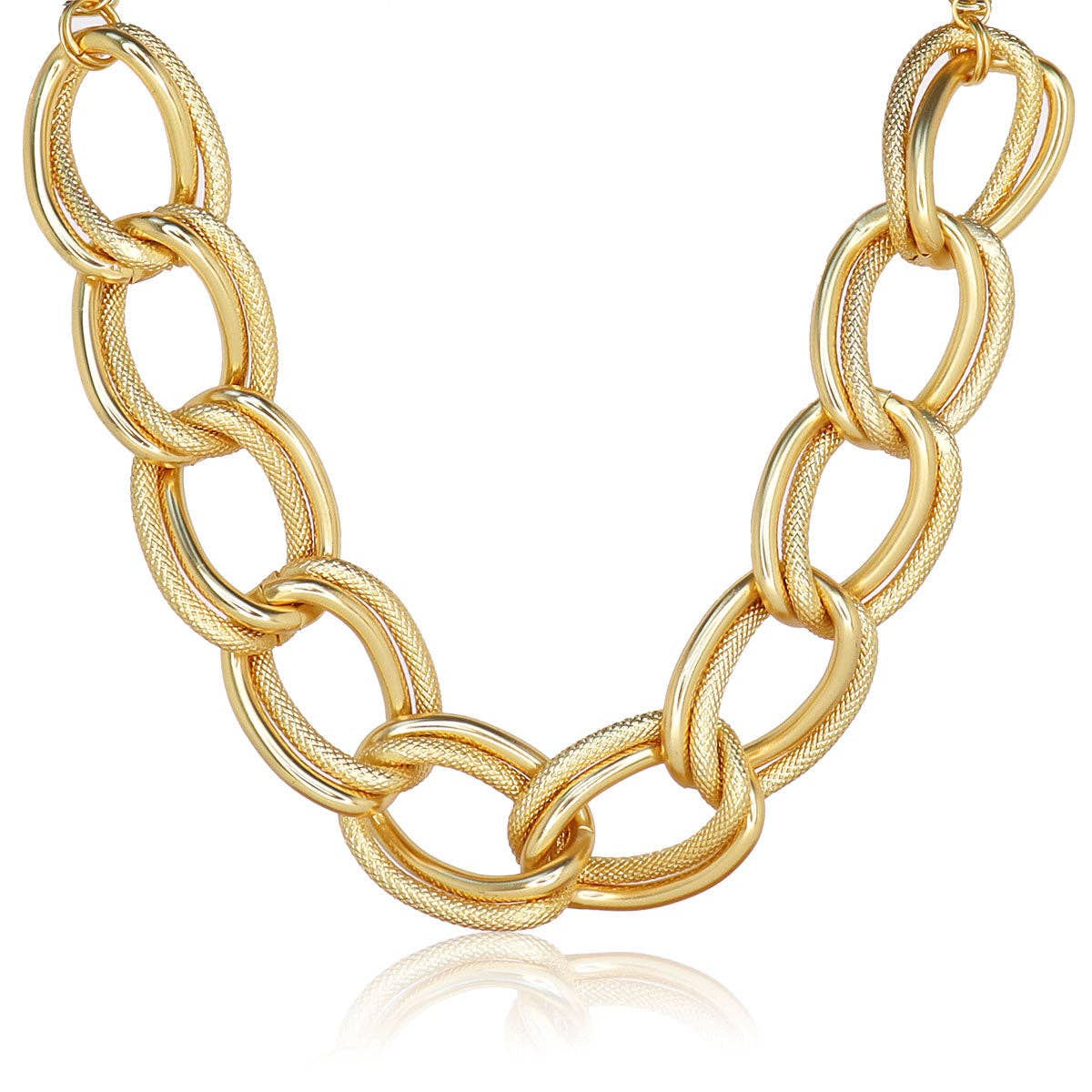 KARINE SULTAN - Oversize Link Collar Necklace in Gold or Silver - Black Friday: GOLD