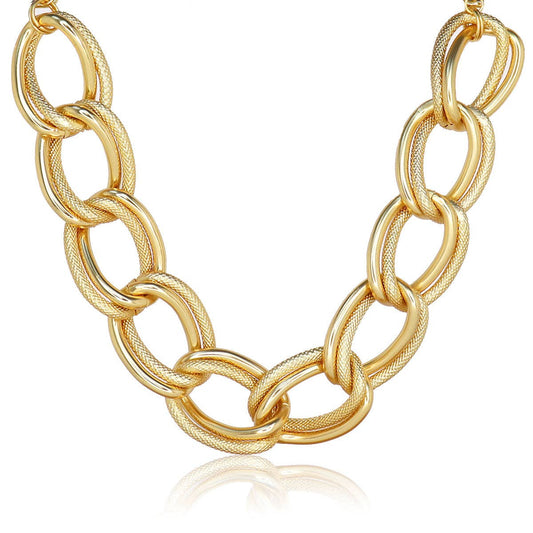 KARINE SULTAN - Oversize Link Collar Necklace in Gold or Silver - Black Friday: GOLD
