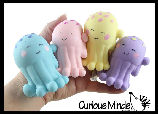 Curious Minds Toys - 1 Jellyfish Soft Cream Doh Filled Stress Ball - Squishy