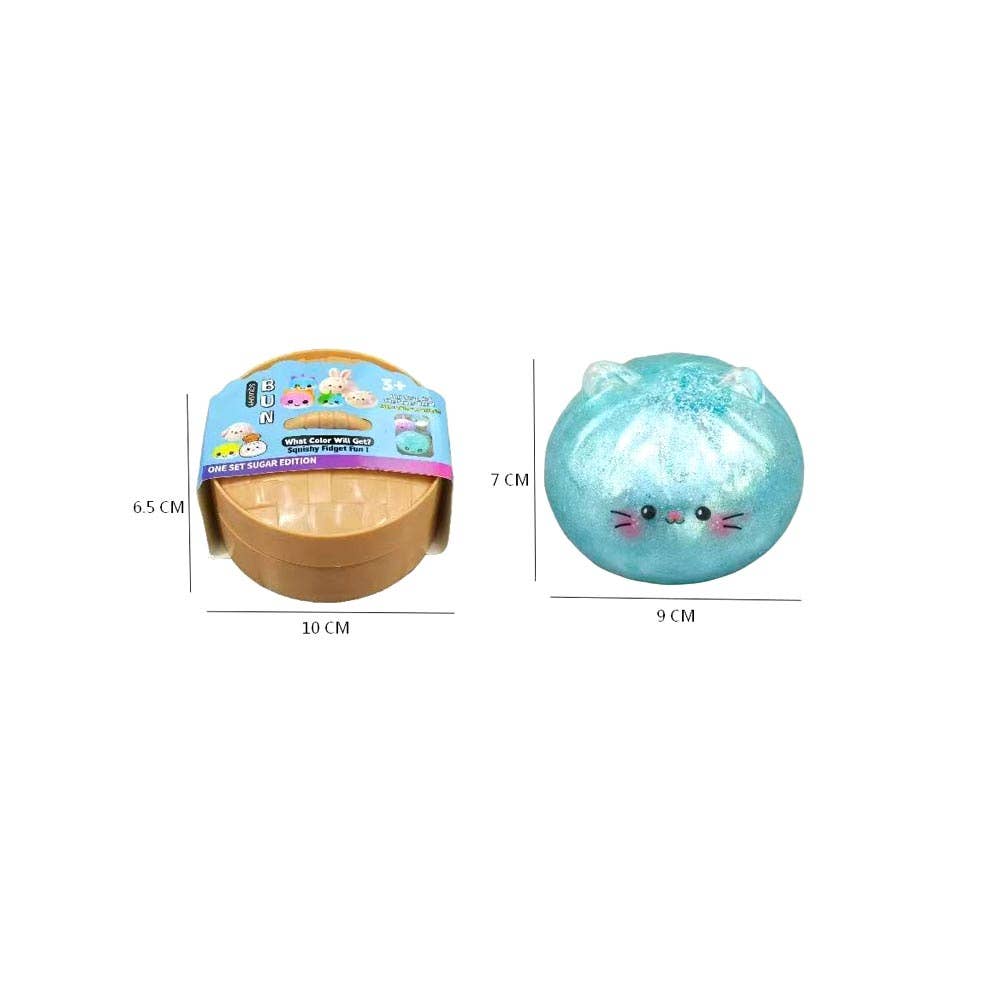 Sensibling Corp. - 12PCS - Metallic Steamed Bao Bun Cat Dumpling Squeeze Squishy Stress Relief Toy