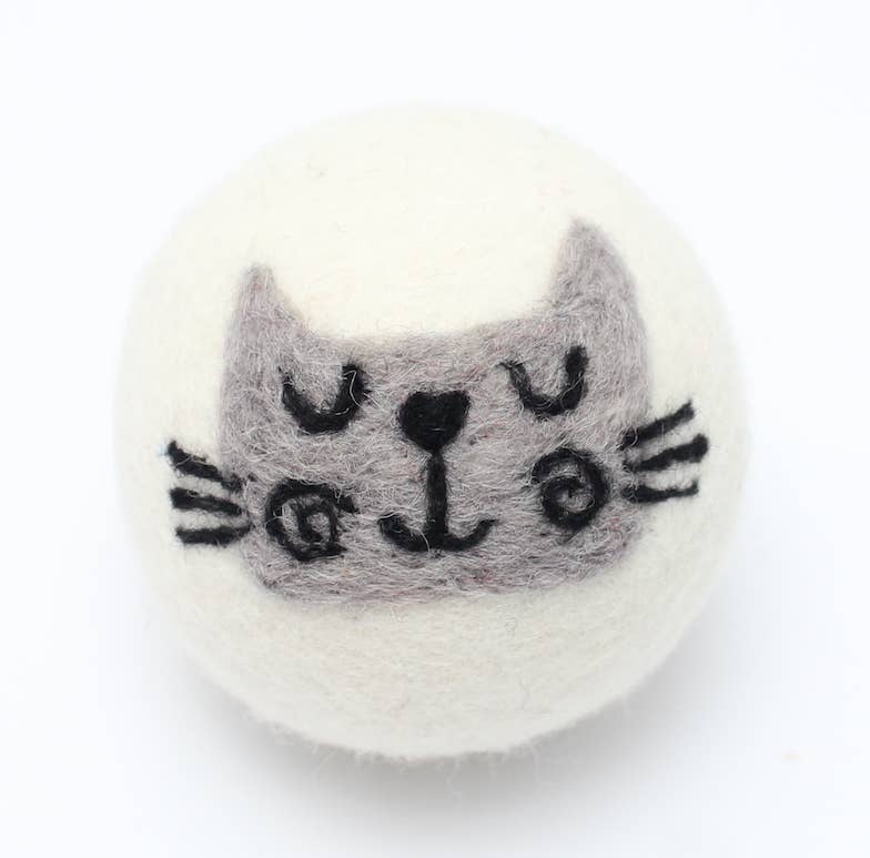 Ethical Global - Cats: Eco Wool Dryer Balls Fair Trade: Cat w/Scarf