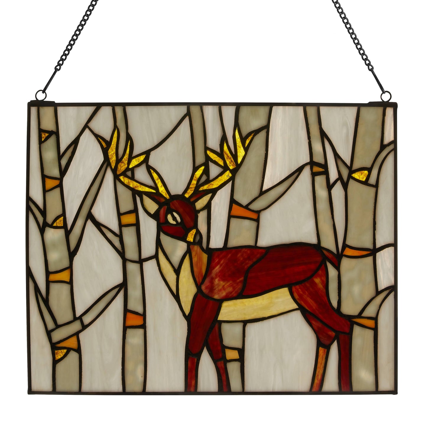 River of Goods - 11"H Majestic Deer Stained Glass Window Panel