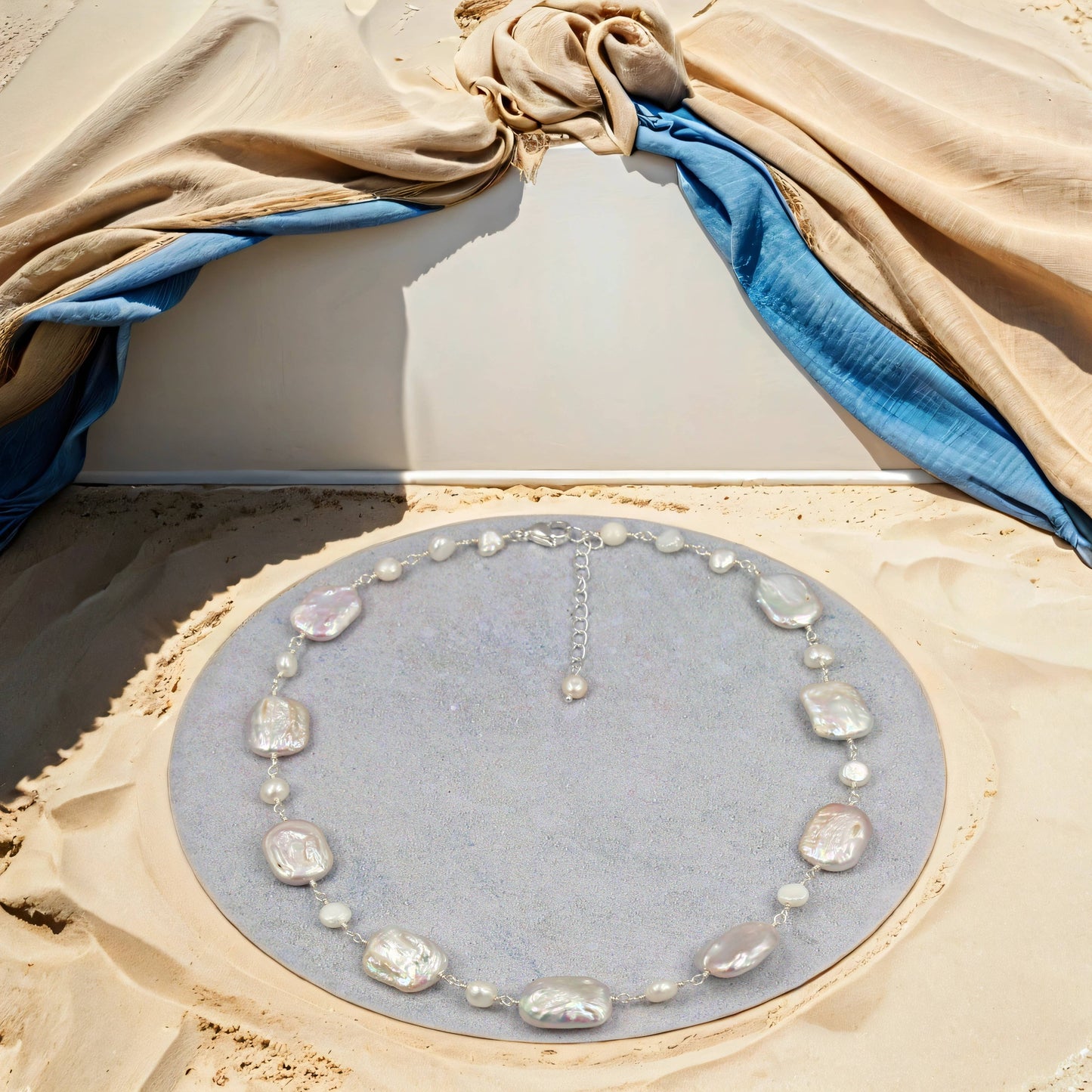 IST Jewelry - Square-Shaped Cultured Freshwater Pearl Necklace