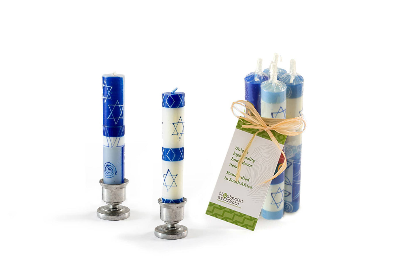 Thumbprint Artifacts - Star of David Shabbat Candles