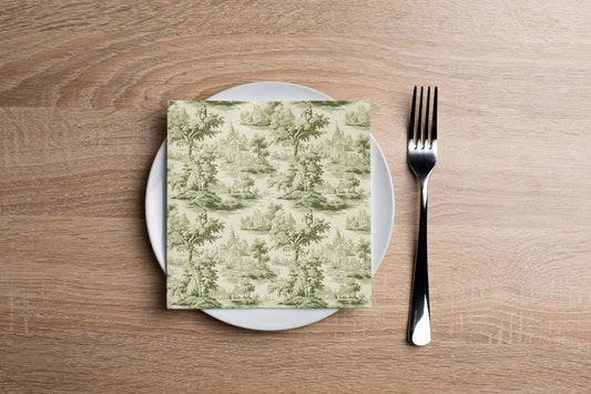 Altoonastore - Green Toile Cocktail Napkin