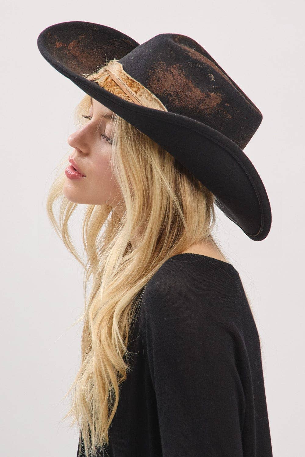 MiMi Wholesale - MH0238 Scarlett Heritage Worn Shapable Cowboy/Fedora Hat