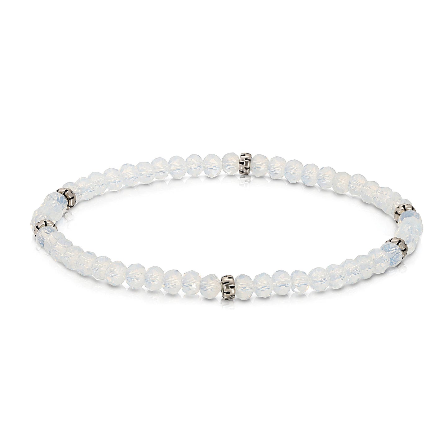 My Fun Colors - Mini Crystal Beaded Stretch Bracelet | So Many Great Colors!: Champagne+Silver Accent (MC410S)