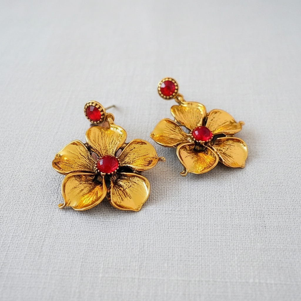 camilla dovey - Vintage Silver Needle Oval Earrings
