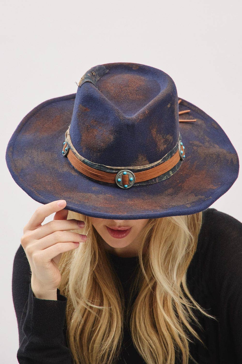 MiMi Wholesale - MH0246 Claudia Heritage Worn Shapable Cowboy/Fedora Hat