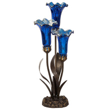 Load image into Gallery viewer, River of Goods - 21&quot;H Blue Mercury Glass 3 Lily Uplight Table Lamp