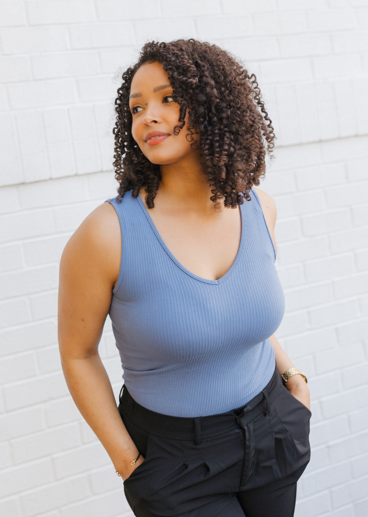 ELIETIAN - Ribbed Reversible Tank - Curvy Fit: Ivory