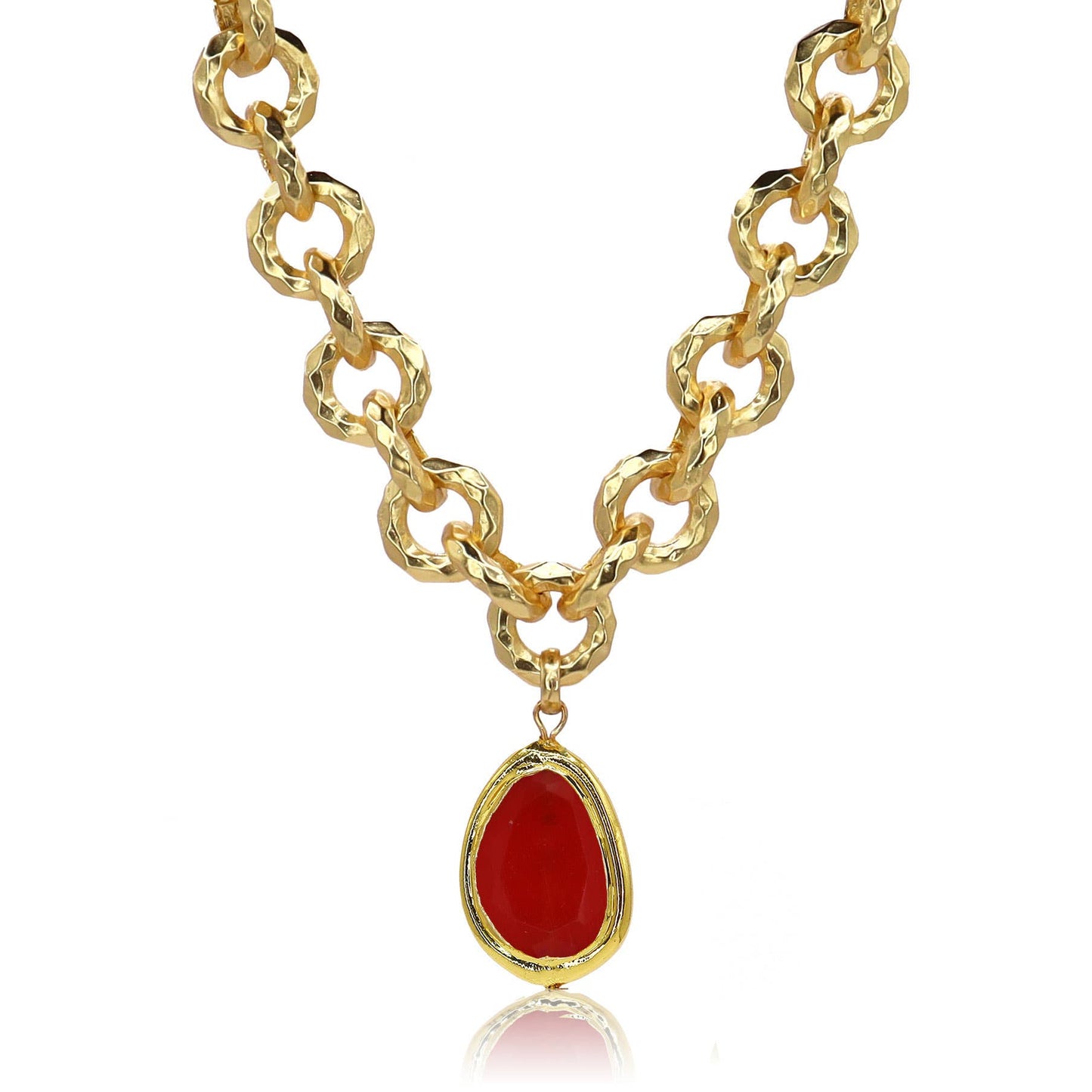 KARINE SULTAN - Vivid Gem & Luxurious Link Necklace: Cobalt Blue