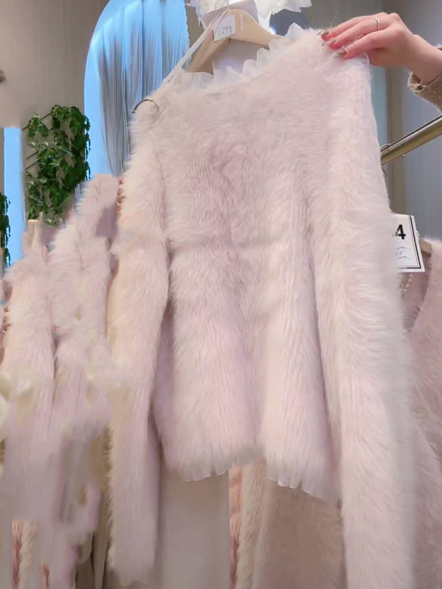 PEACH ACCESSORIES - Delicate and Dreamy Snow Petal Cardigan SK133: Blush