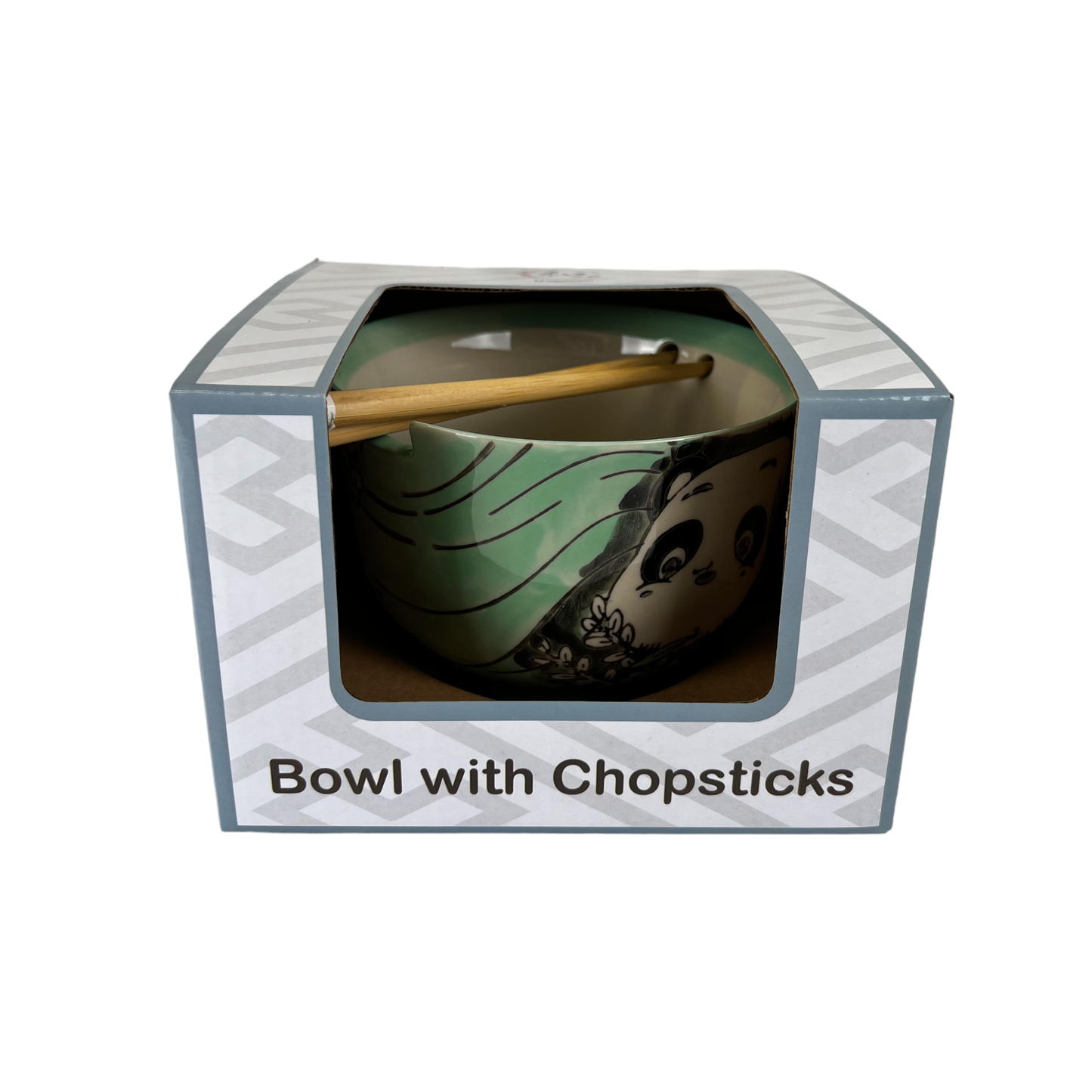 Urban Tokyo - 18oz 5"D Donburi Bowl With Chopsticks Set Playful Panda Design (4/16)