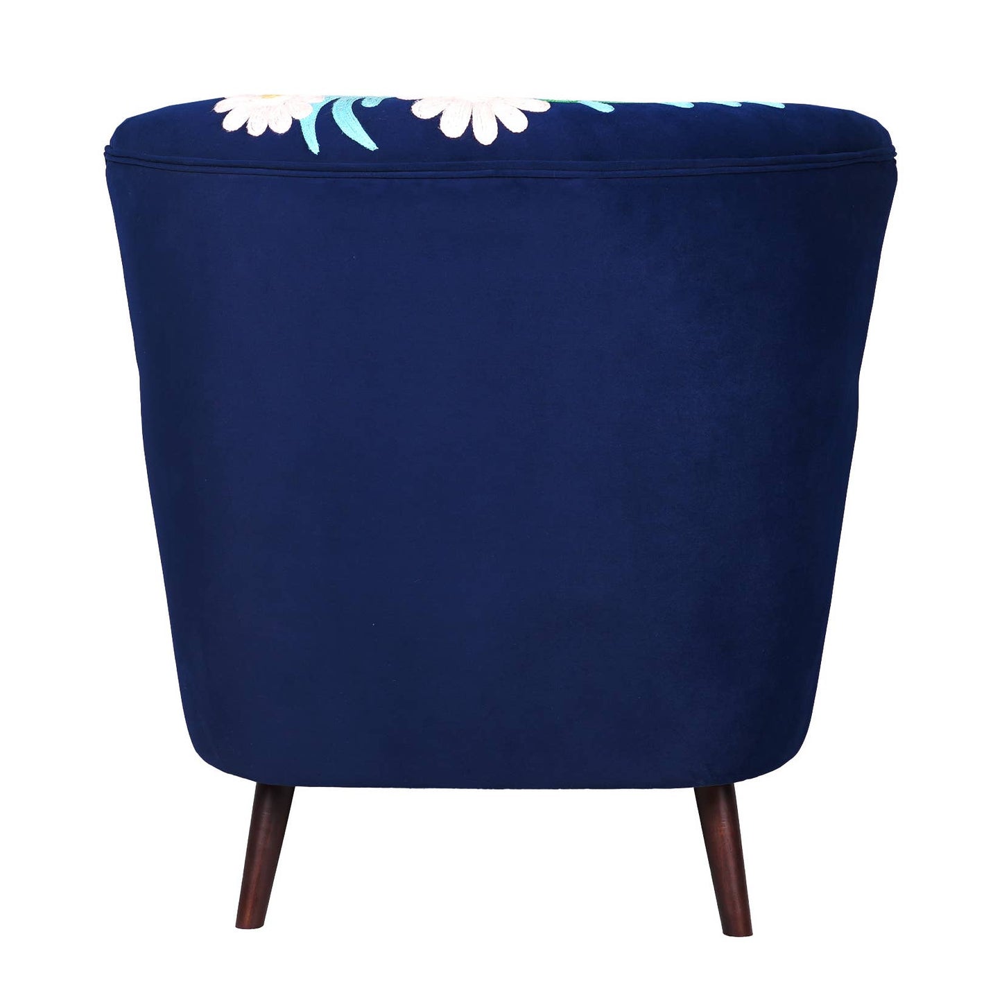 LR Home - Embroidered Velvet Floral Indoor Accent Chair