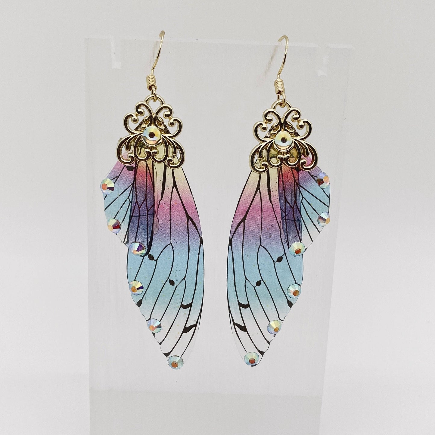 Mio Queena - Handmade Fairy Wings Earrings Insect Butterfly Wing: Bronze Black