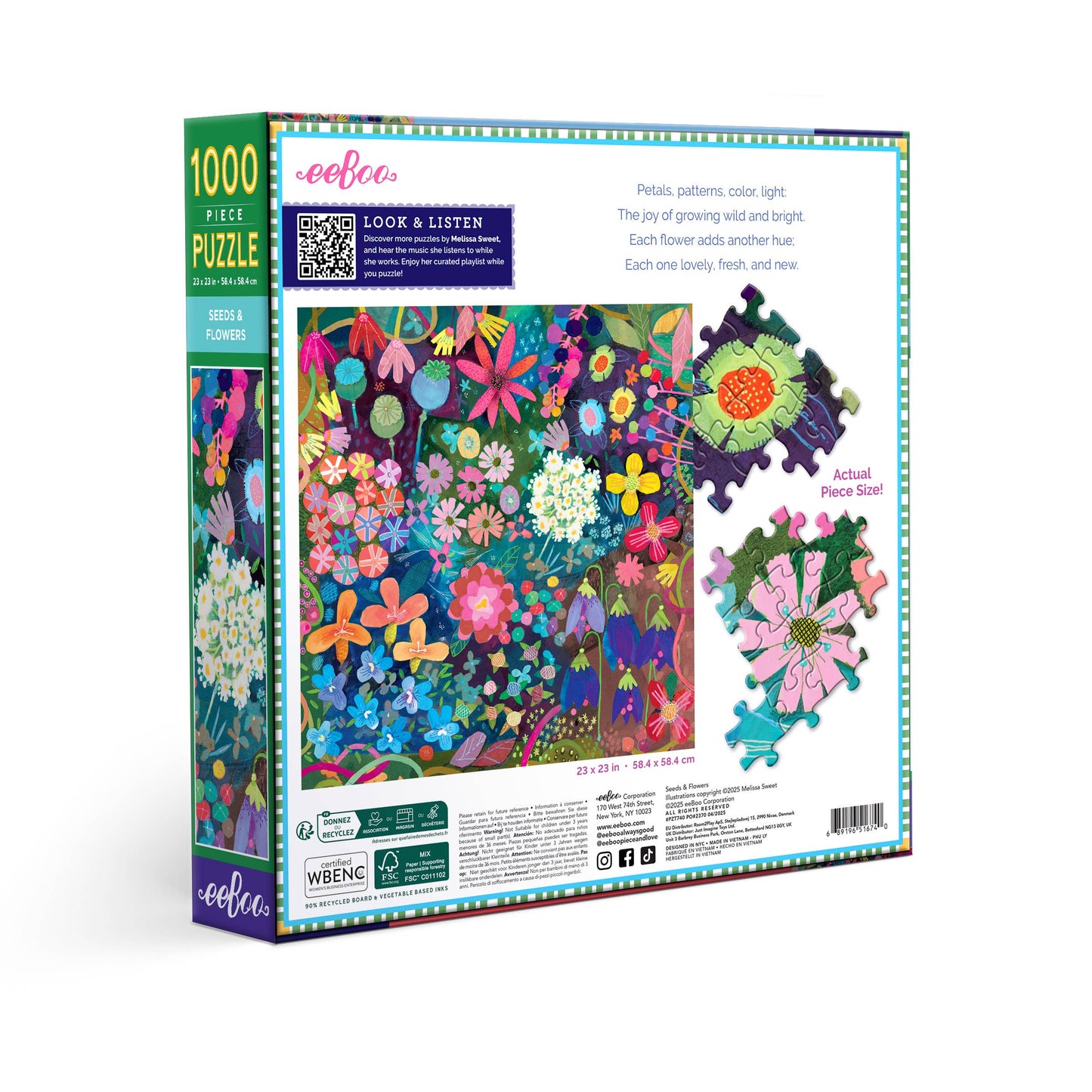 eeBoo - Seeds & Flowers 1000 Piece Puzzle