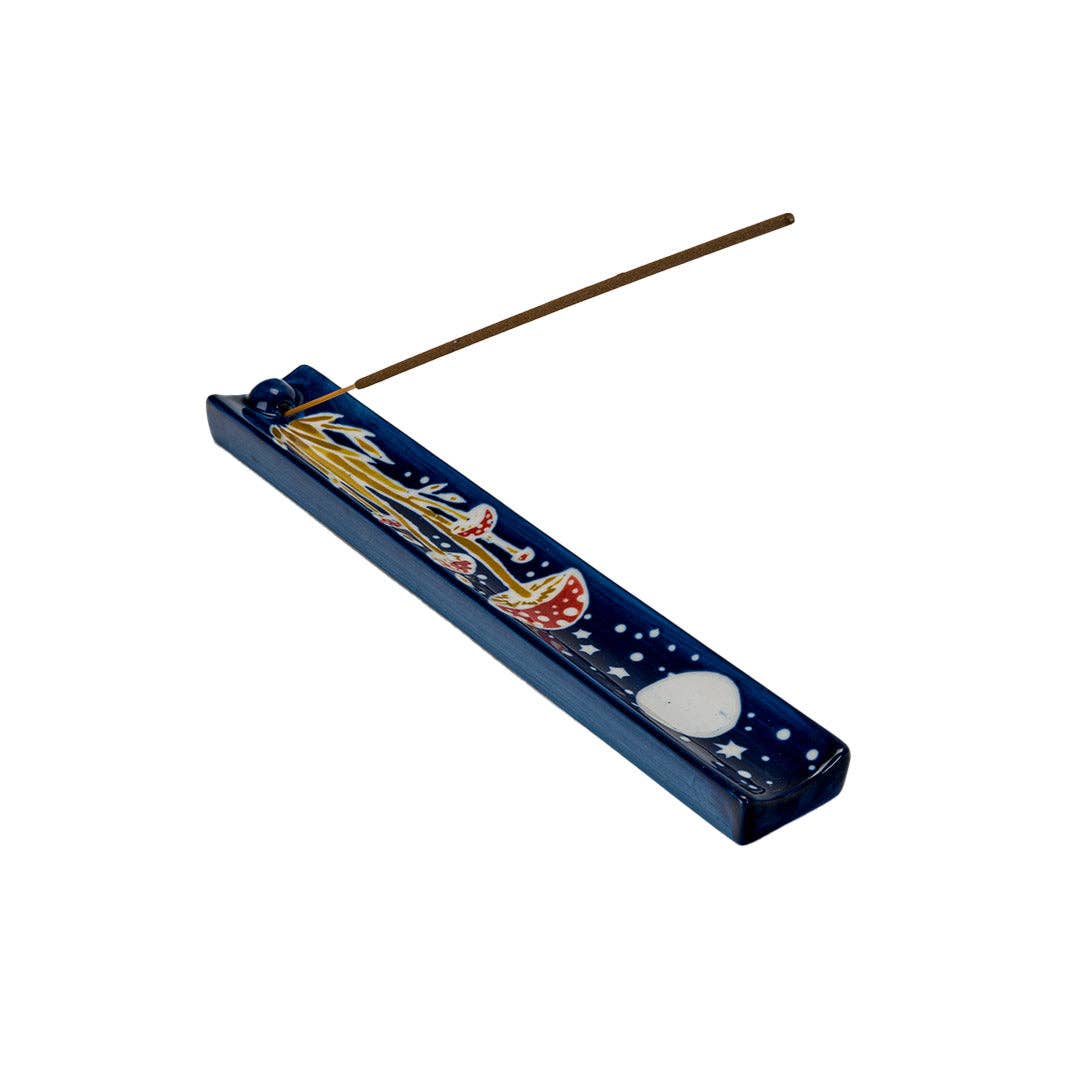 Urban Tokyo - Handpainted Ceramic Incense Holder 9 inch L Toadstool (1/72)