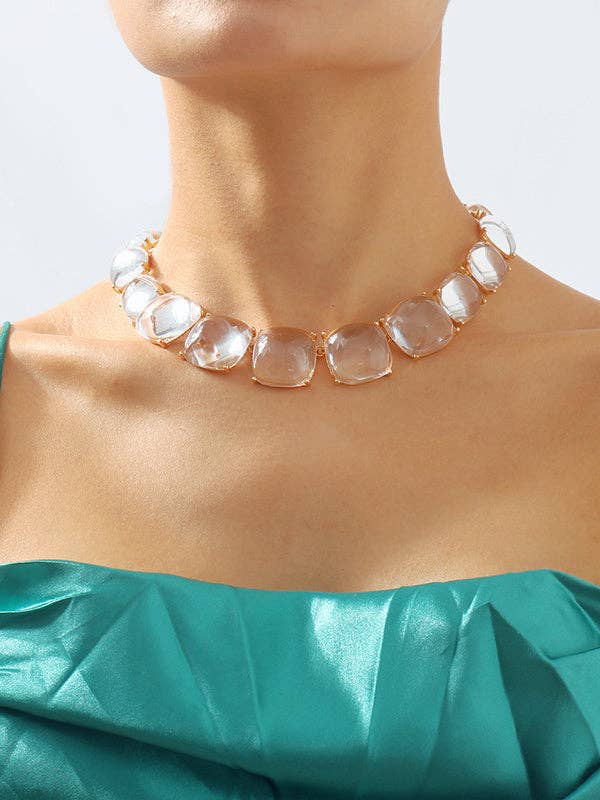 UZ Wholesale Store - Geometric Necklaces Accessories Dainty Necklace: GREEN / One_size