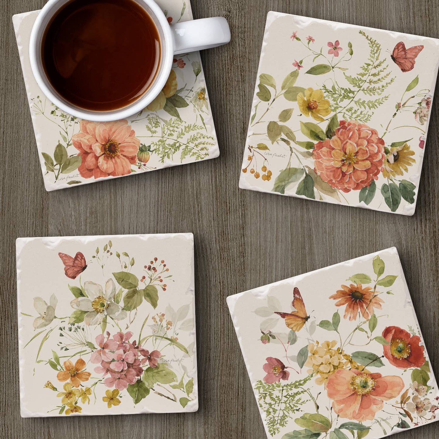 CounterArt/Highland Home/Thirstystone - Nature's Blessings Asstd Image Tumbled Tile Coaster 4 Pack