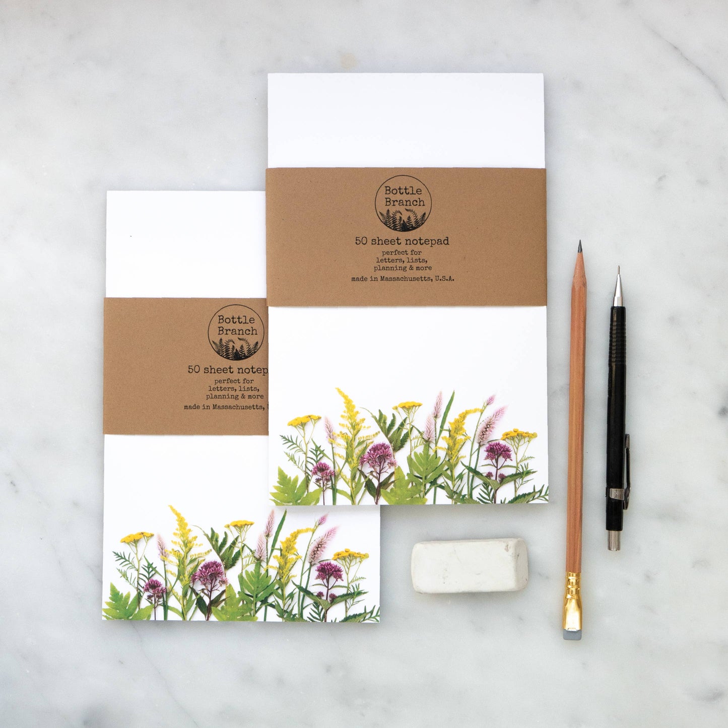 Bottle Branch - Large Notepad, Wildflowers