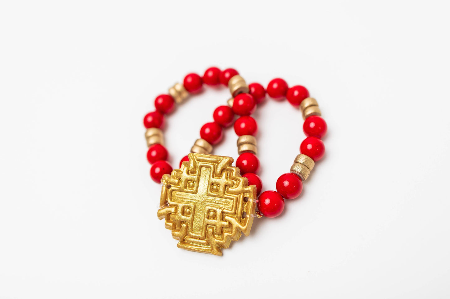 Hidden Truth Jewelry - Red Jade with Jerusalem Bracelet