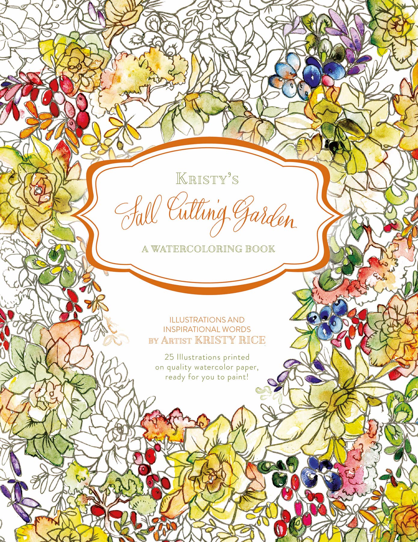 Schiffer Publishing - Kristy's Fall Cutting Garden: A Watercoloring Book