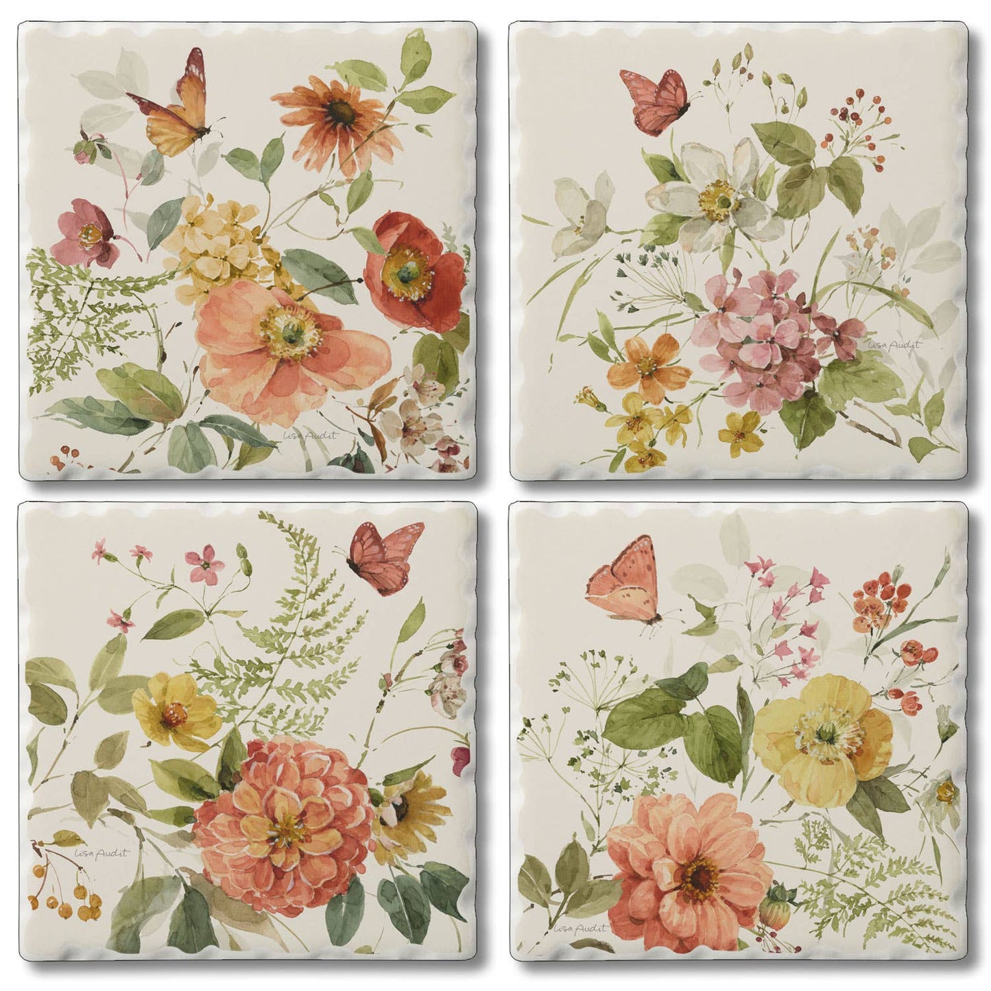 CounterArt/Highland Home/Thirstystone - Nature's Blessings Asstd Image Tumbled Tile Coaster 4 Pack