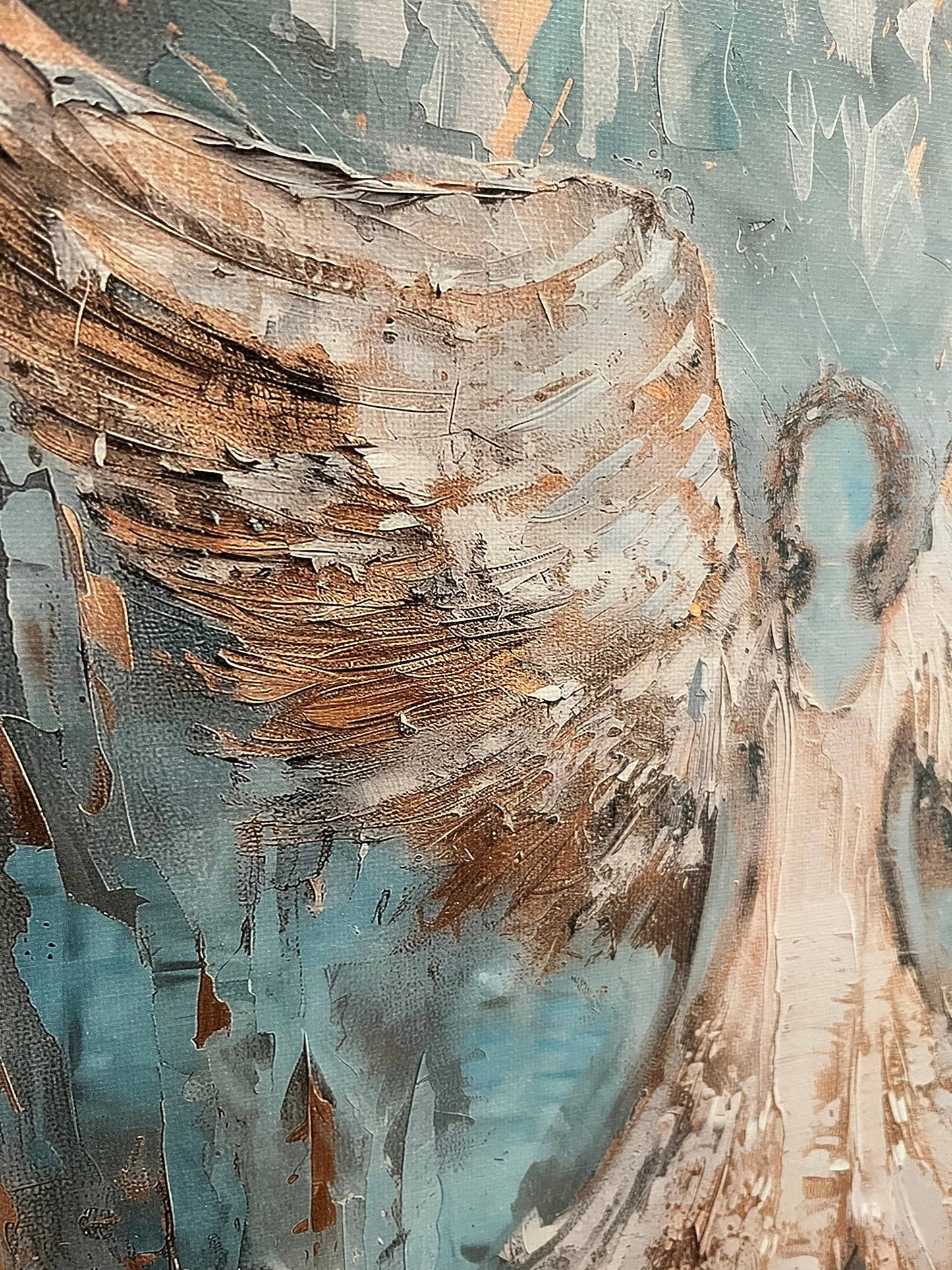 Rustic Nester - Angel canvas art print, Christian home wall decor, Spiritual: 12x12