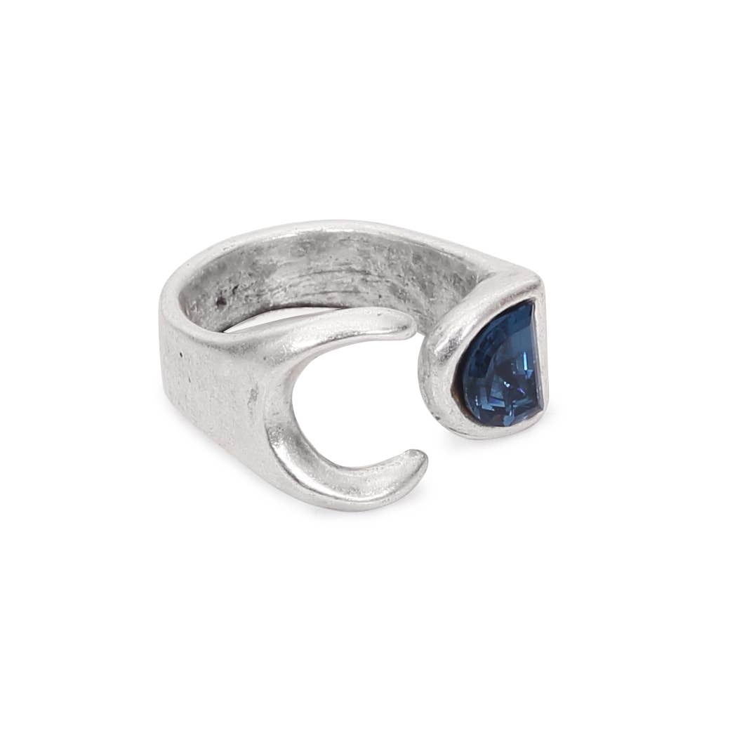 Chanour - Handmade BlueMoon Crystal Brass Ring - 6913