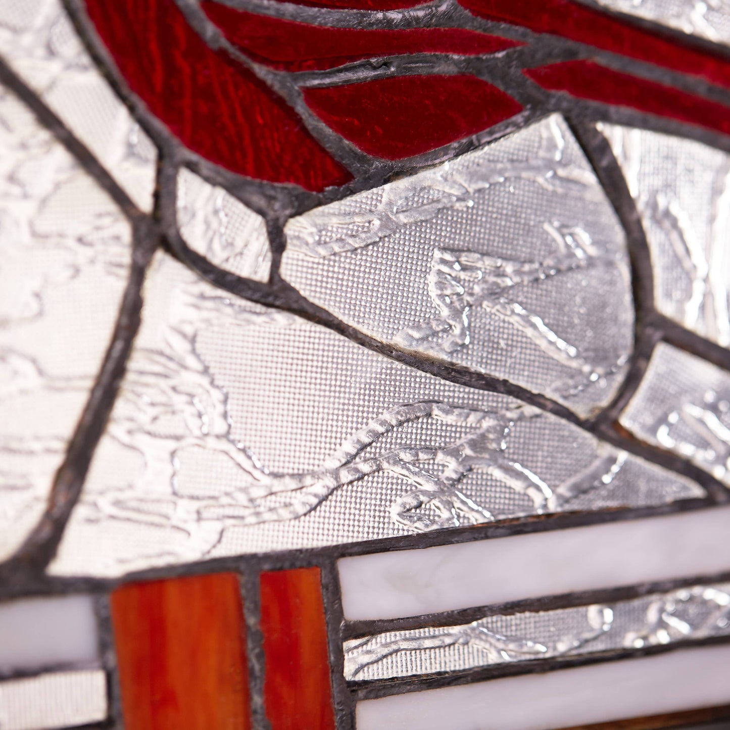 River of Goods - 11"H Clara the Cardinal Red Stained Glass Window Panel