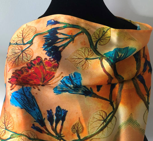 NINA J - Morning Glory Silk Scarf
