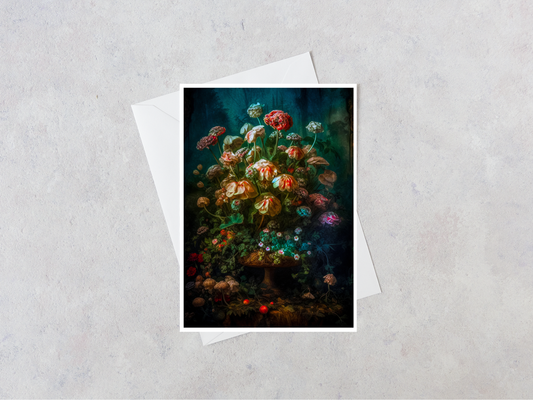 Salty Alyce -  Vintage Flowers Blank Card RA63