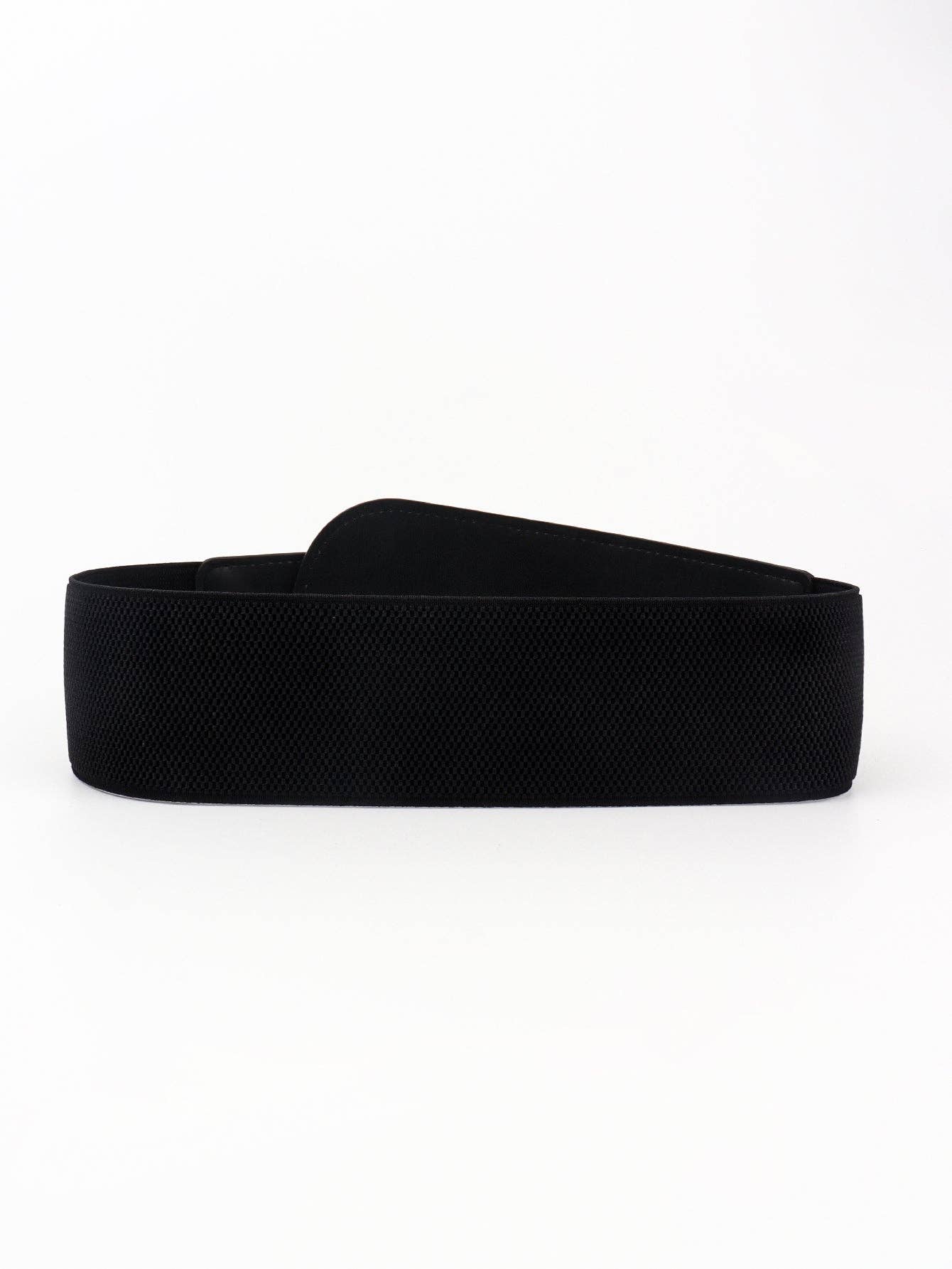 Kustom Kreations Goods - PU Elastic Wide Belt with Alloy Buckle: Black / One Size