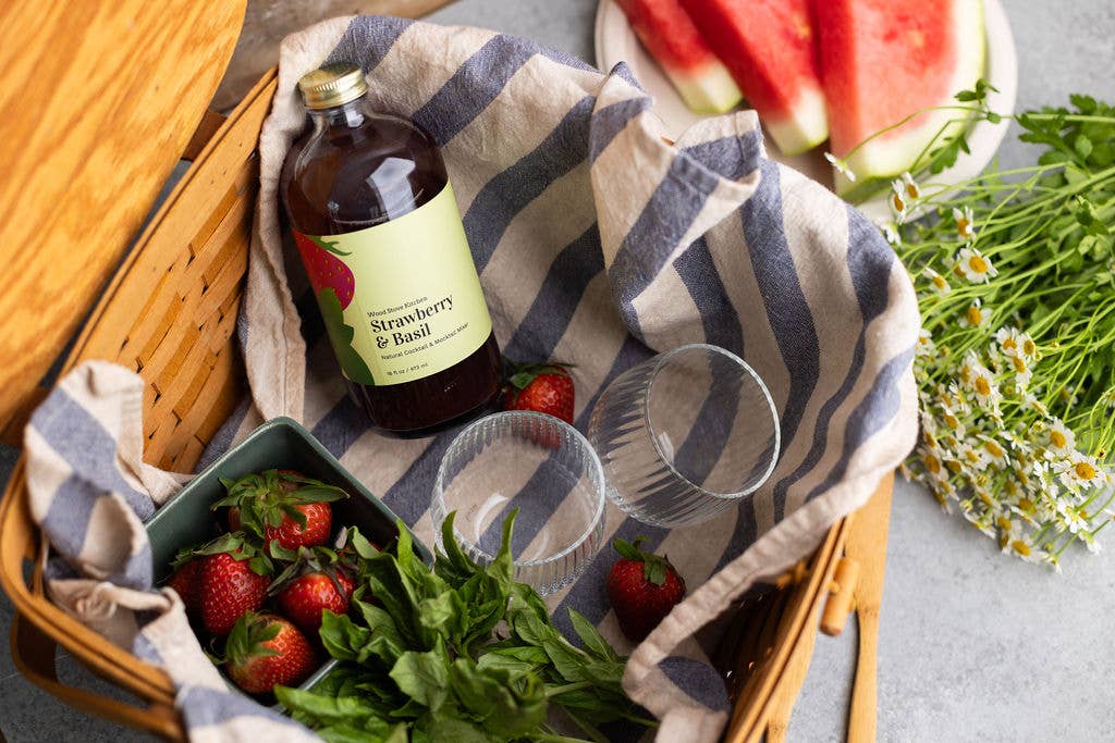 Wood Stove Kitchen - Strawberry & Basil Cocktail and Mocktail Mixer, 16 fl oz