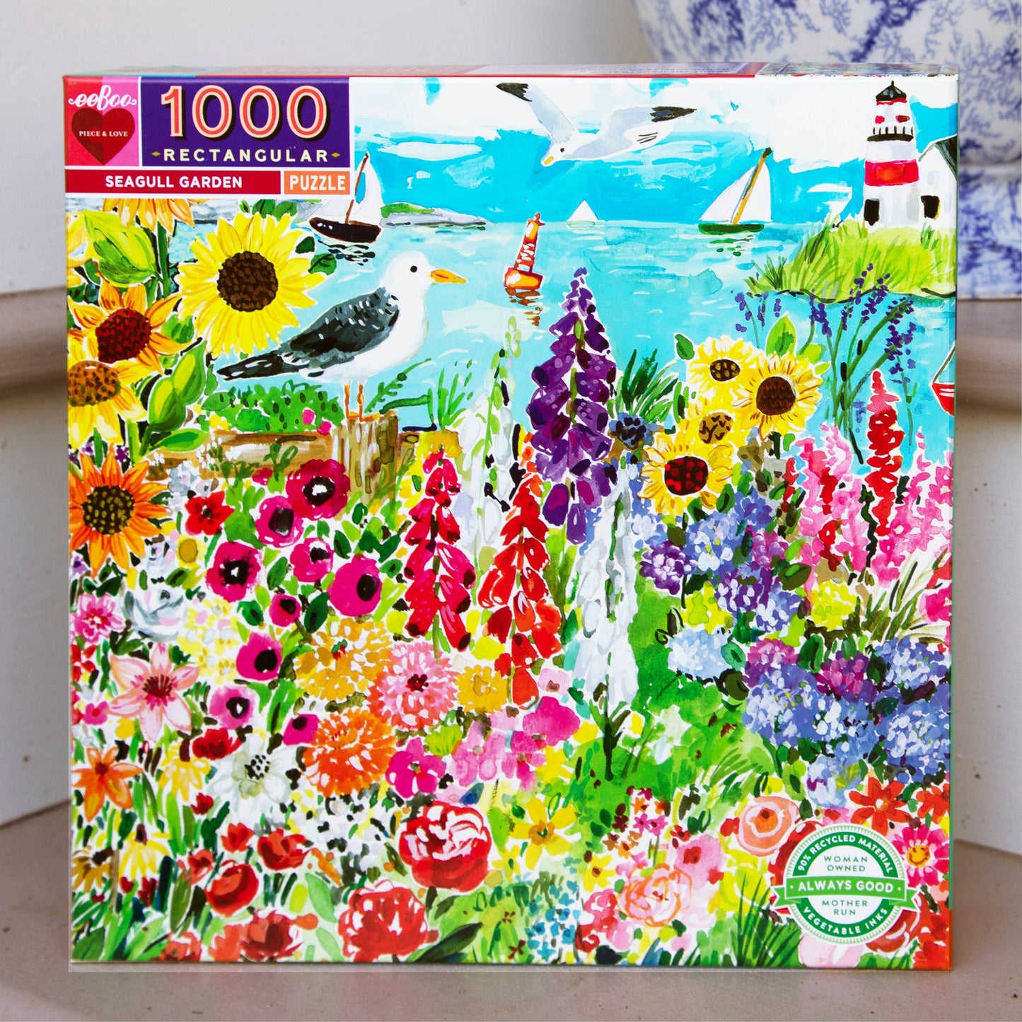 eeBoo - Seagull Garden 1000 Piece Rectangular Puzzle