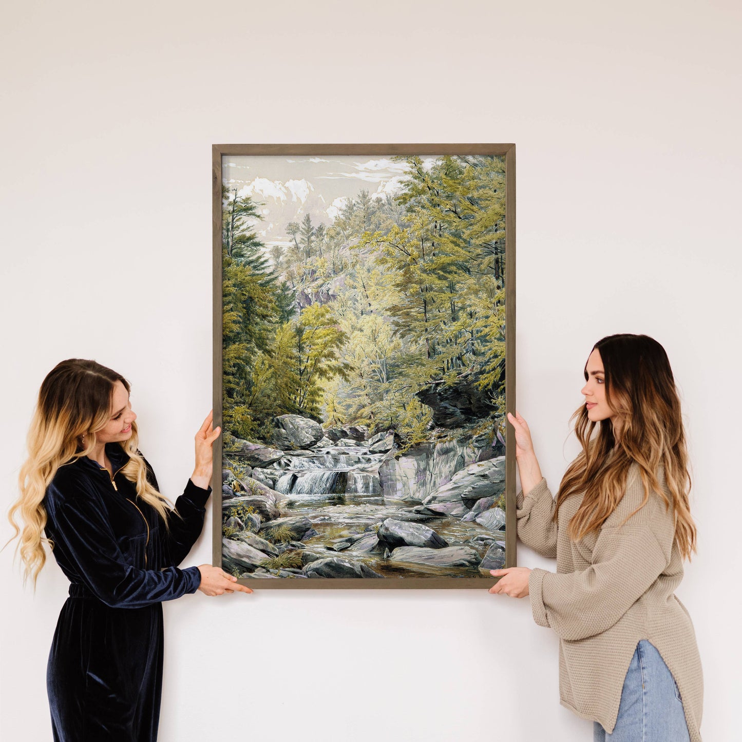 Hangout Home - Kaaterskill New York - Nature Canvas Art - Wood Framed Decor: 24x36" Extra Large Canvas Art with Thick Wood Frame