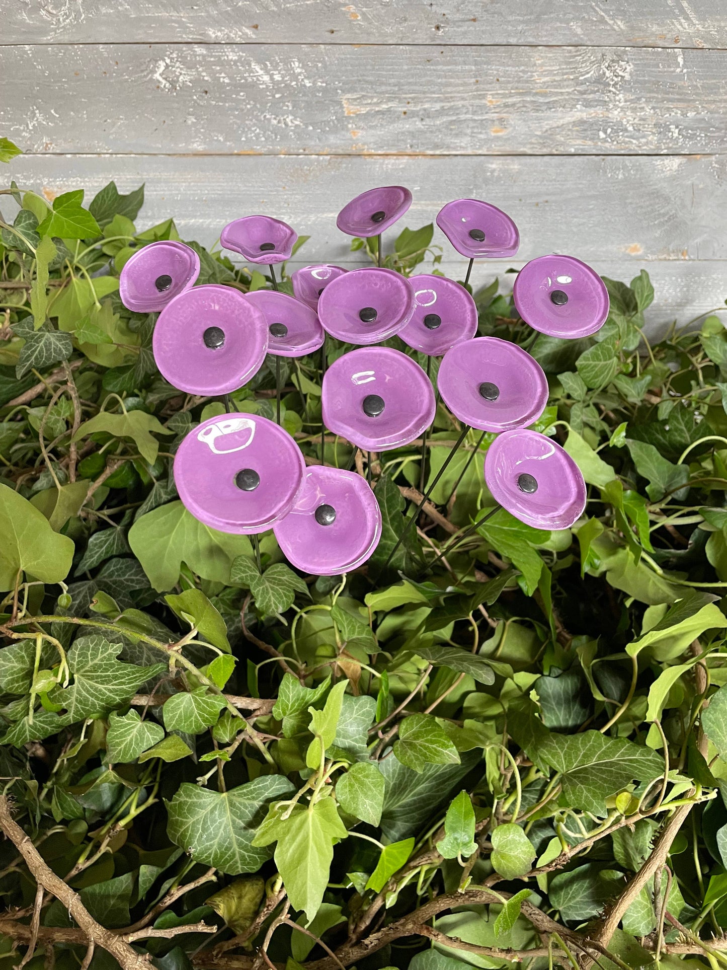 CARNEOL GLASS - Small Glass Flower For Inside In Violet