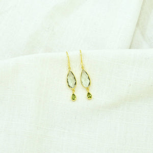 Schmuckoo Berlin - Robbie Earrings Gold Silver 925 - Green Amethyst & Peridot