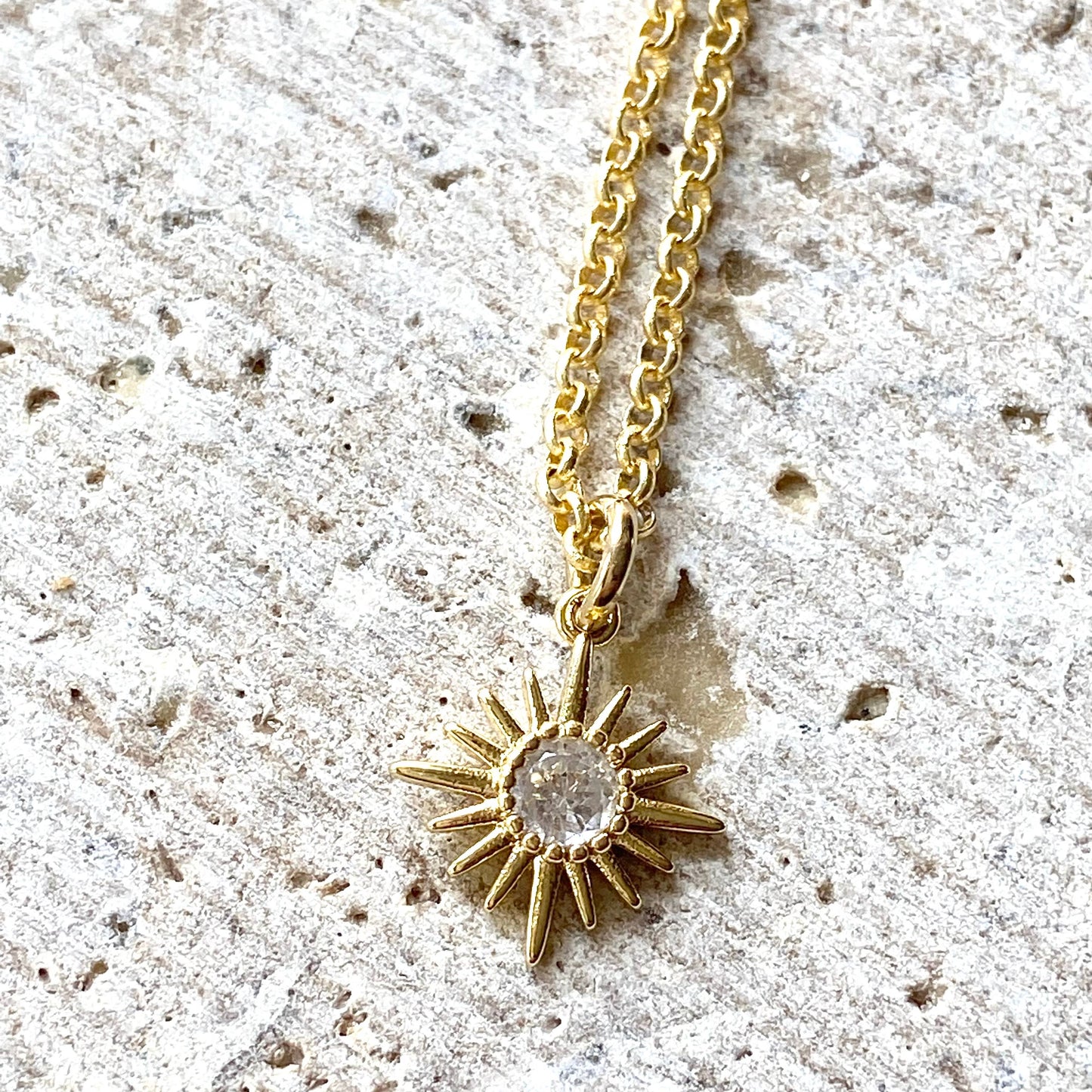 VB&CO Designs Handmade Jewelry - Sun boutique trendy salon layering salon spa neckalce charm: 16”