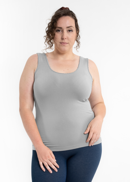 ELIETIAN - Reversible Tank - Curvy Fit: Neutral Grey