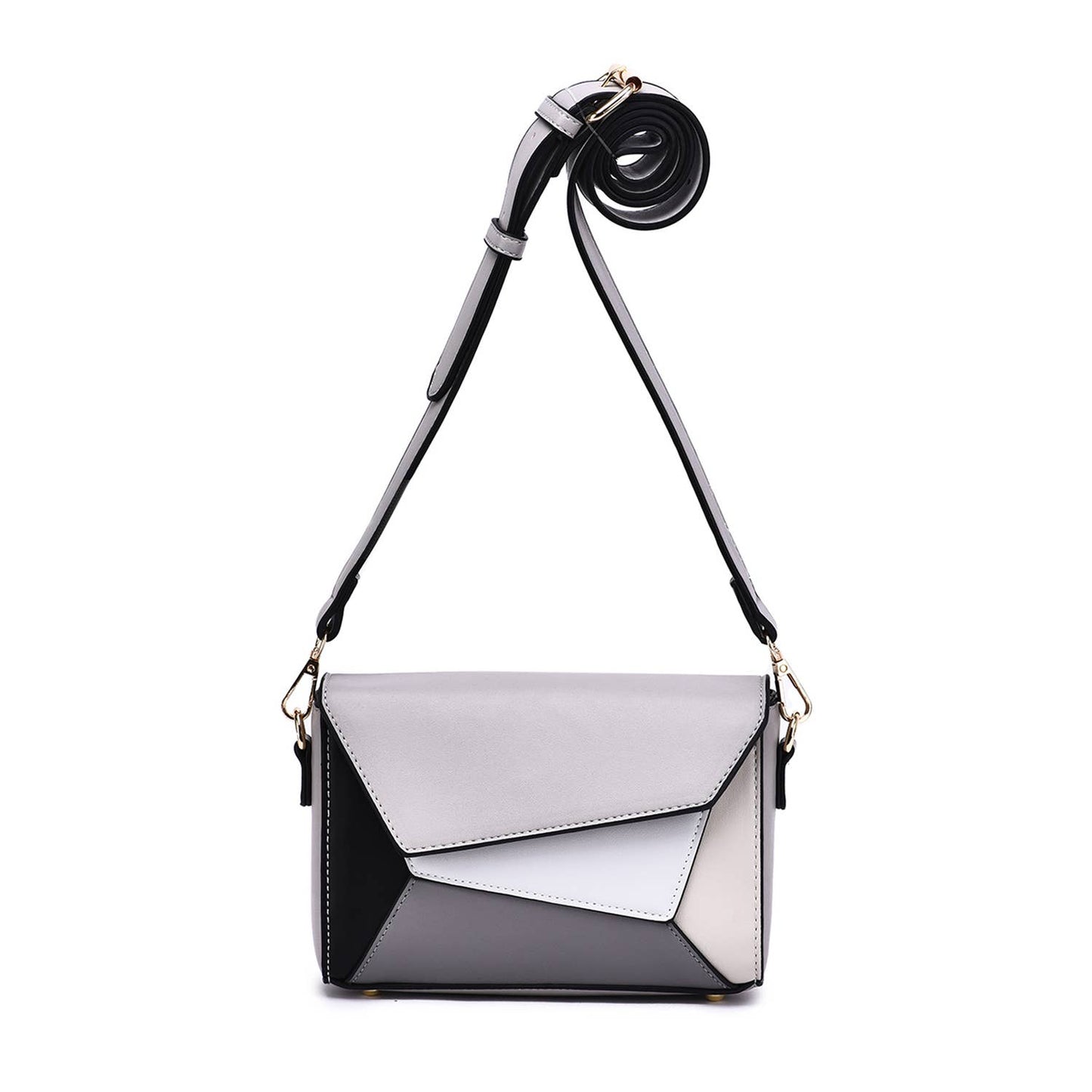 Mellow World - Sylvie Tonal Structured Flap Crossbody: Multi Black
