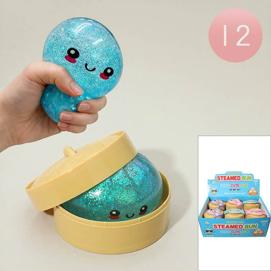 Sensibling Corp. - 12PCS - Mystery Squishy Glitter Dumpling Stress Relief Toy