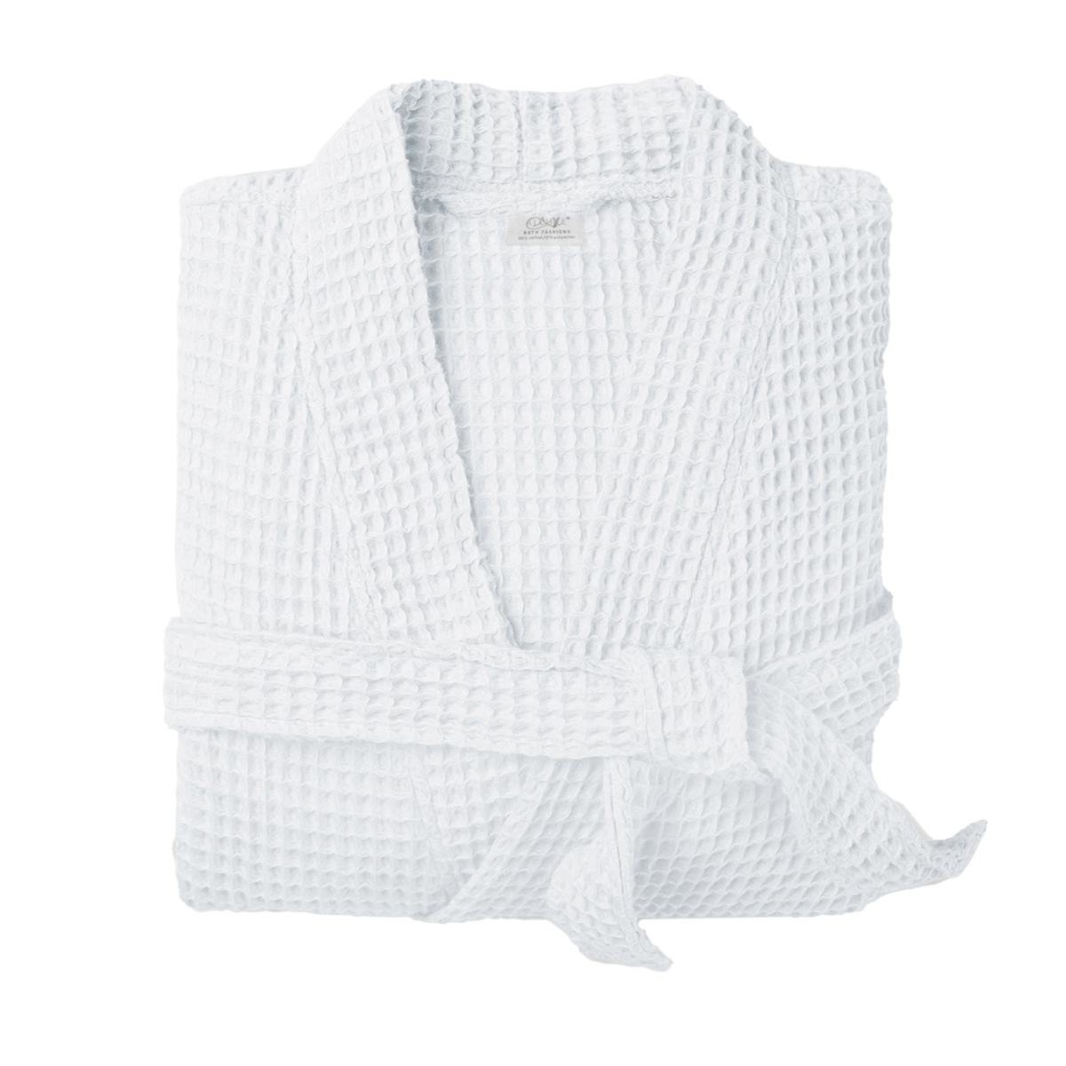 Allure Bath Fashions - Unisex Lightweight Waffle Bathrobe, Spa Dressing Gown Kimono: White / S/M