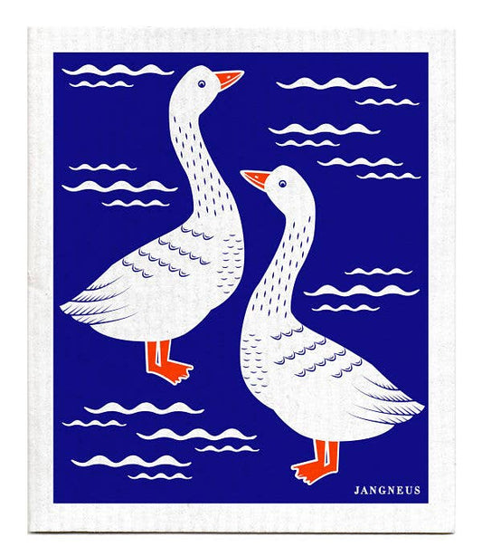 Jangneus - Swedish Dishcloth - Geese - Blue: Blue