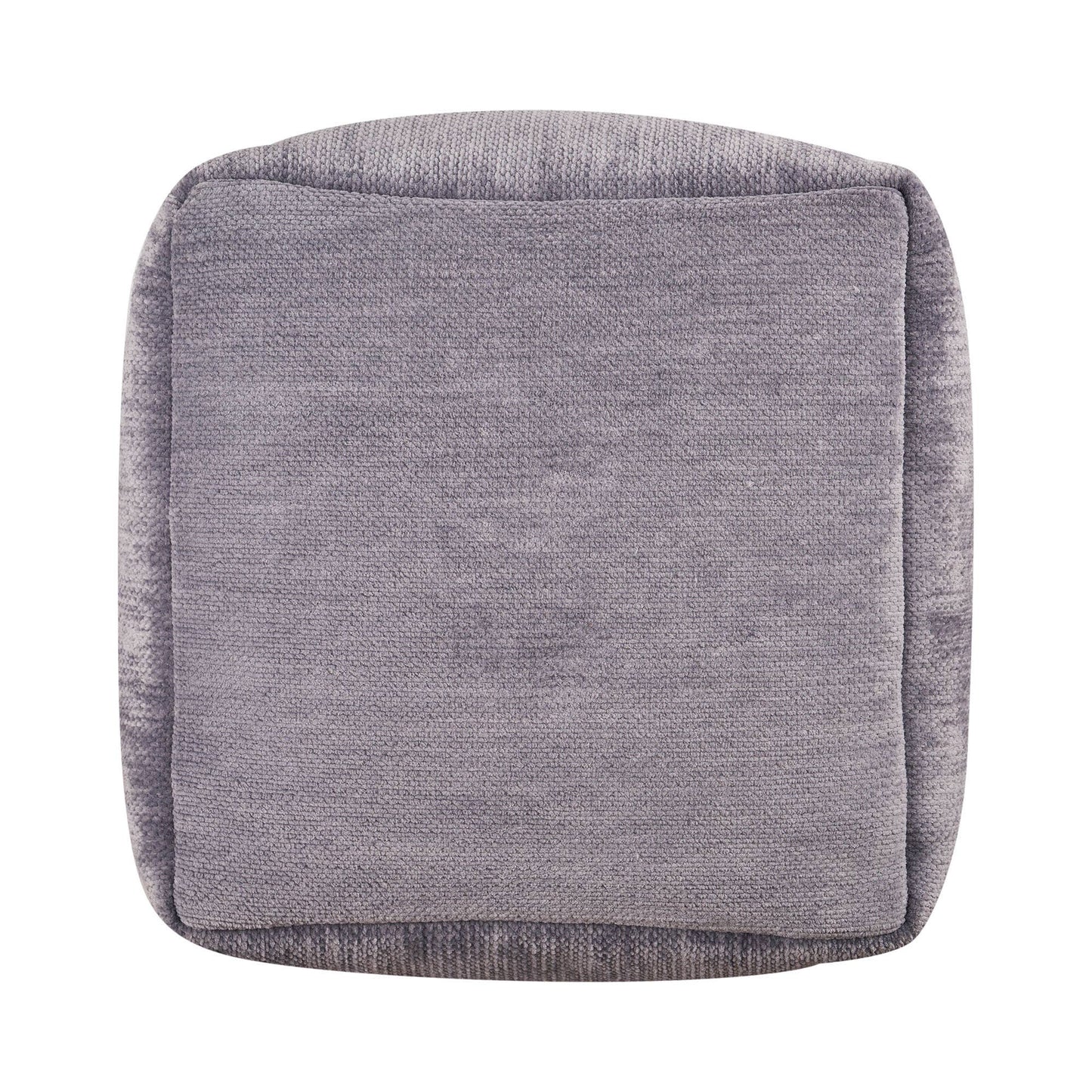 LR Home - Yaar Transitional Solid Chenille Indoor Pouf: Navy