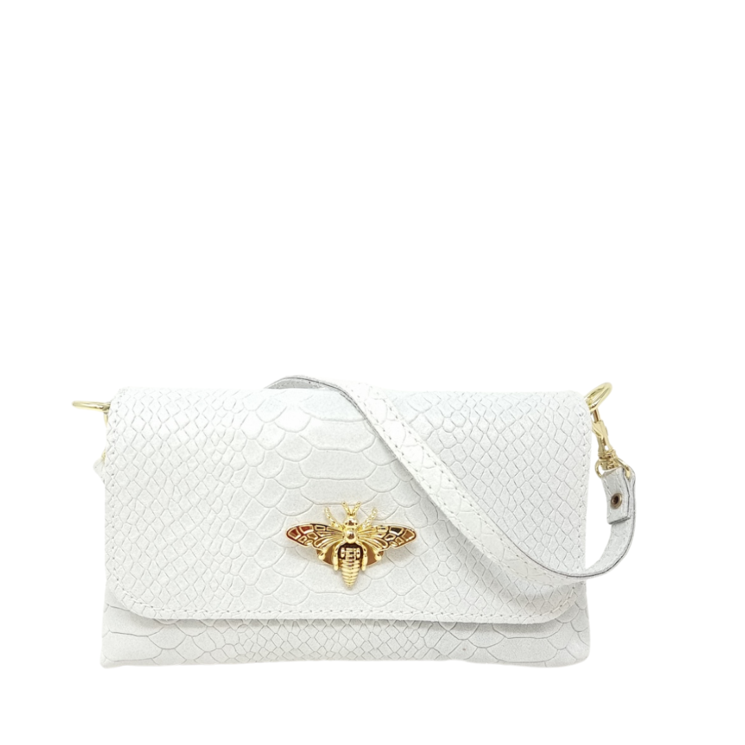 German Fuentes Handbags - GF1184  GENUINE ITALIAN LEATHER BUTTERFLY CROSSBODY BAG: CAMEL