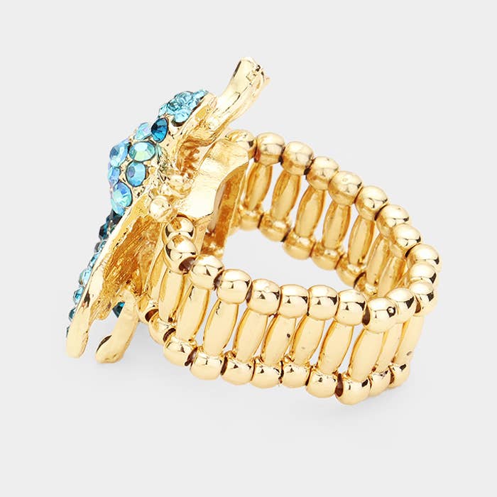 Sensibling Corp. - Crystal Honey Bee Stretch Ring: AB,Clear